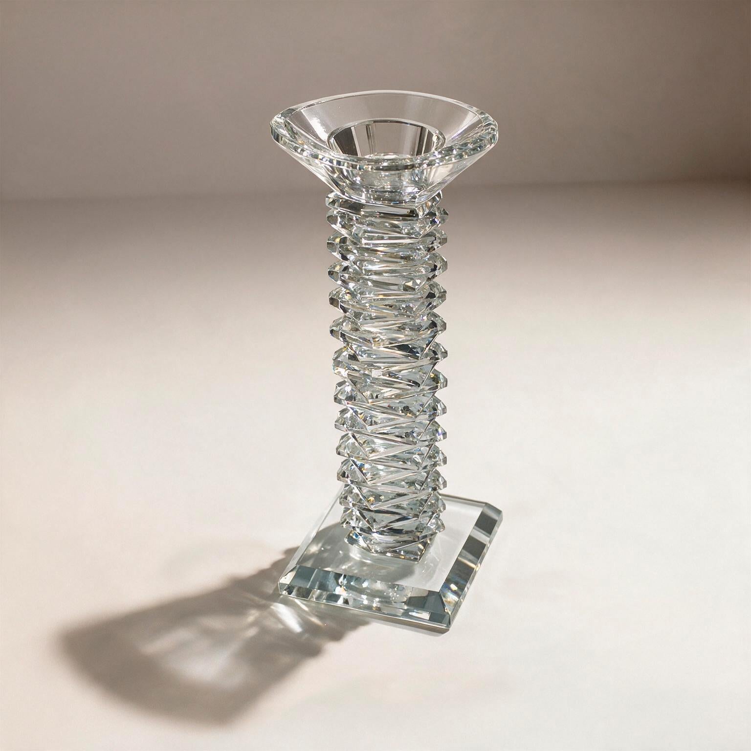 Candelabro en Cristal Transparente Isimili Candleholder