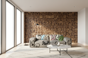 Sala moderna con Pared Coco 401 y Sofa Viena