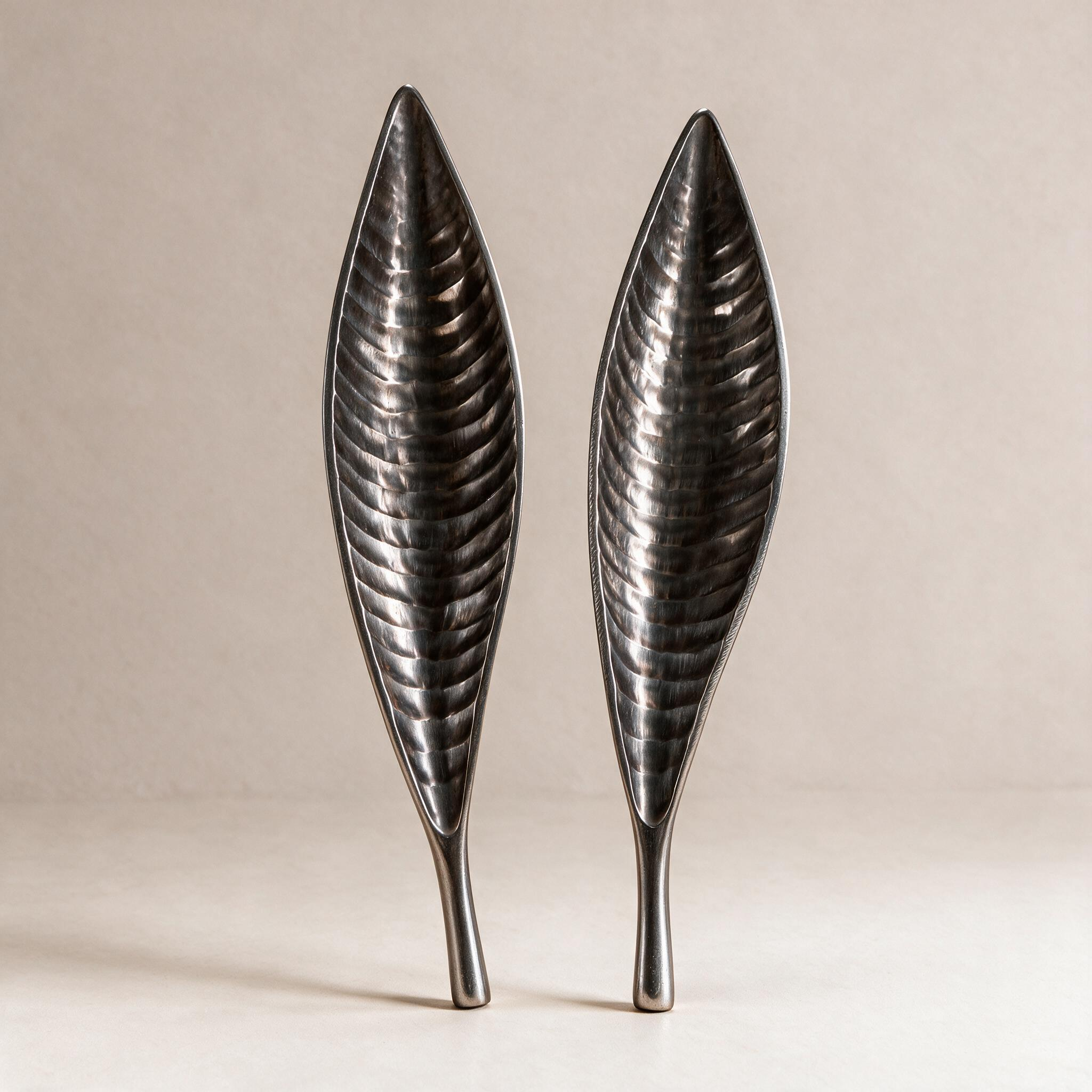 Centro de Mesa Metálico Hoja Black Canoe Decor