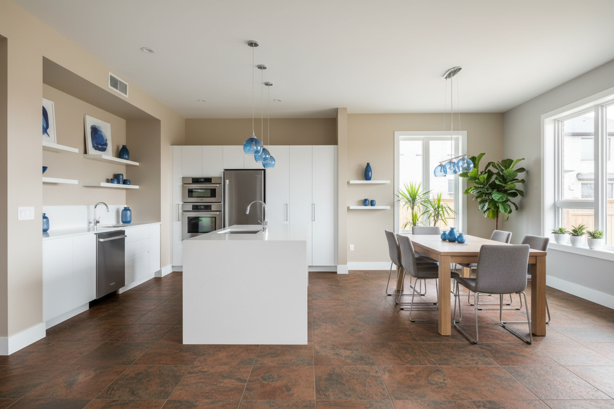 Montaje Piso PVC Stone-09 en cocina moderna