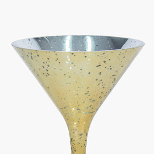 Copa decorativa Champagne dorada en vidrio con acabado brillante
