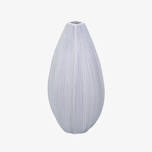 Jarrón decorativo de cerámica blanco con puntos azules