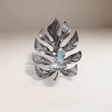 Aplique de Pared Decorativo Silver Leaf Decor  Hojas Tropicales Candelabro