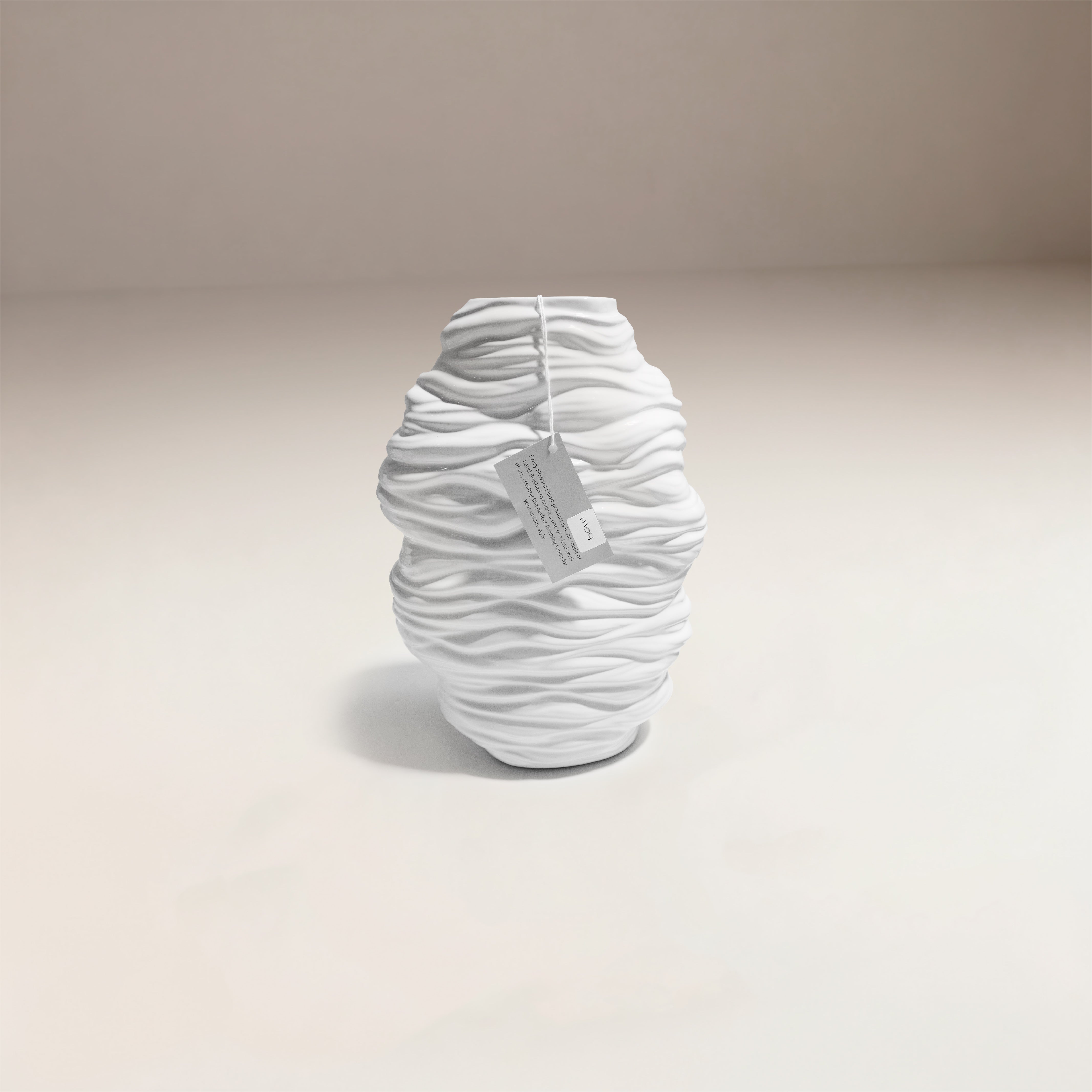 Jarrón Cerámico Decorativo "White Linen"