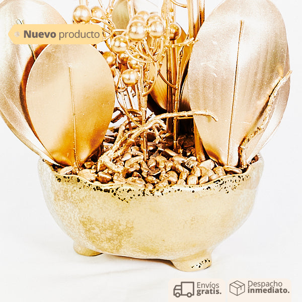 Centro de Mesa Gold Flowers