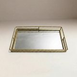 Bandeja Espejada Dorada "Luau Mirror Tray"