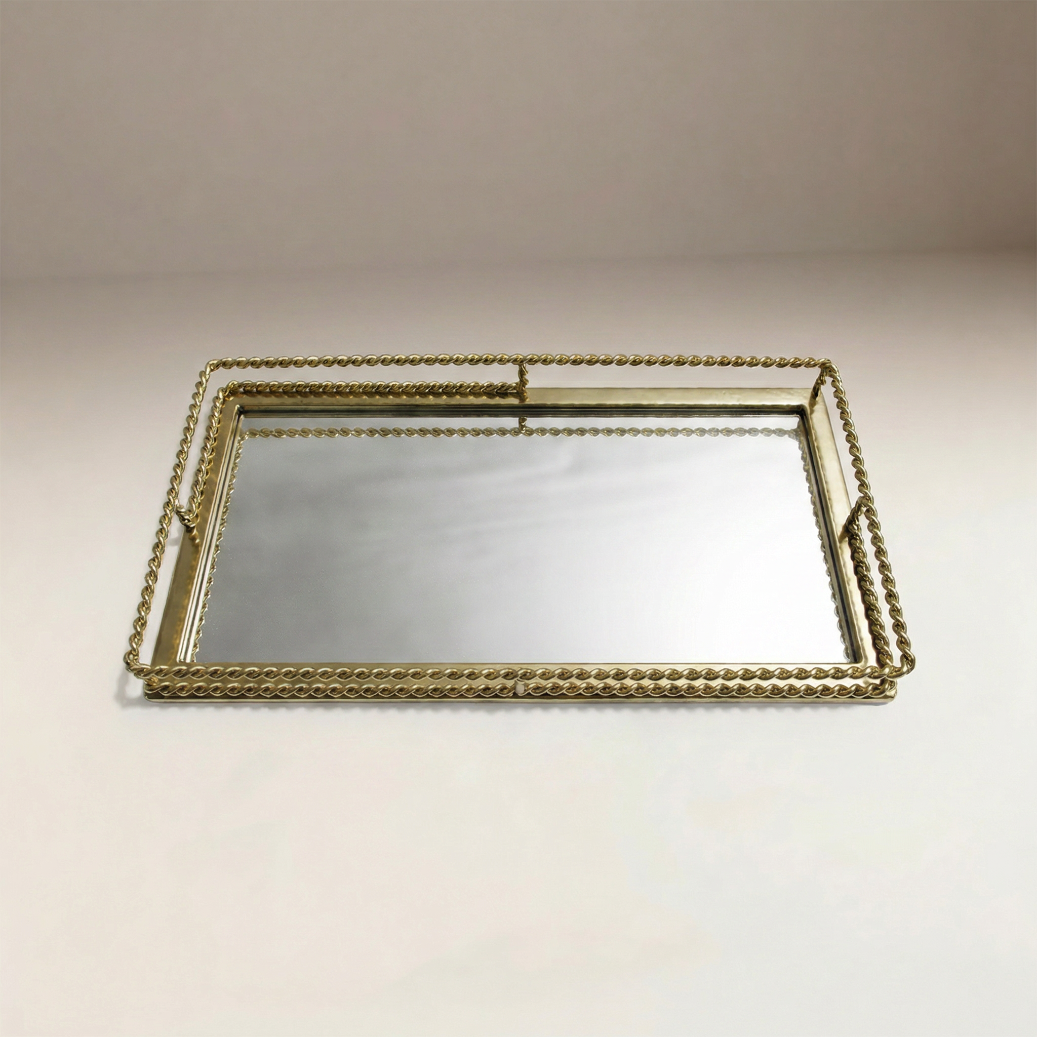 Bandeja Espejada Dorada "Luau Mirror Tray"