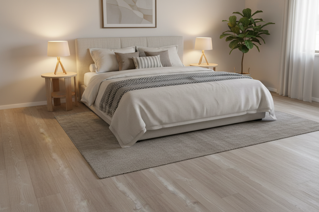 Habitación con piso instalado