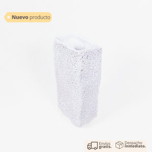 Jarrón decorativo blanco de cerámica de 37 cm