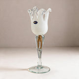 Jarrón Decorativo de Cristal de Murano Blanco Bloom White Decor