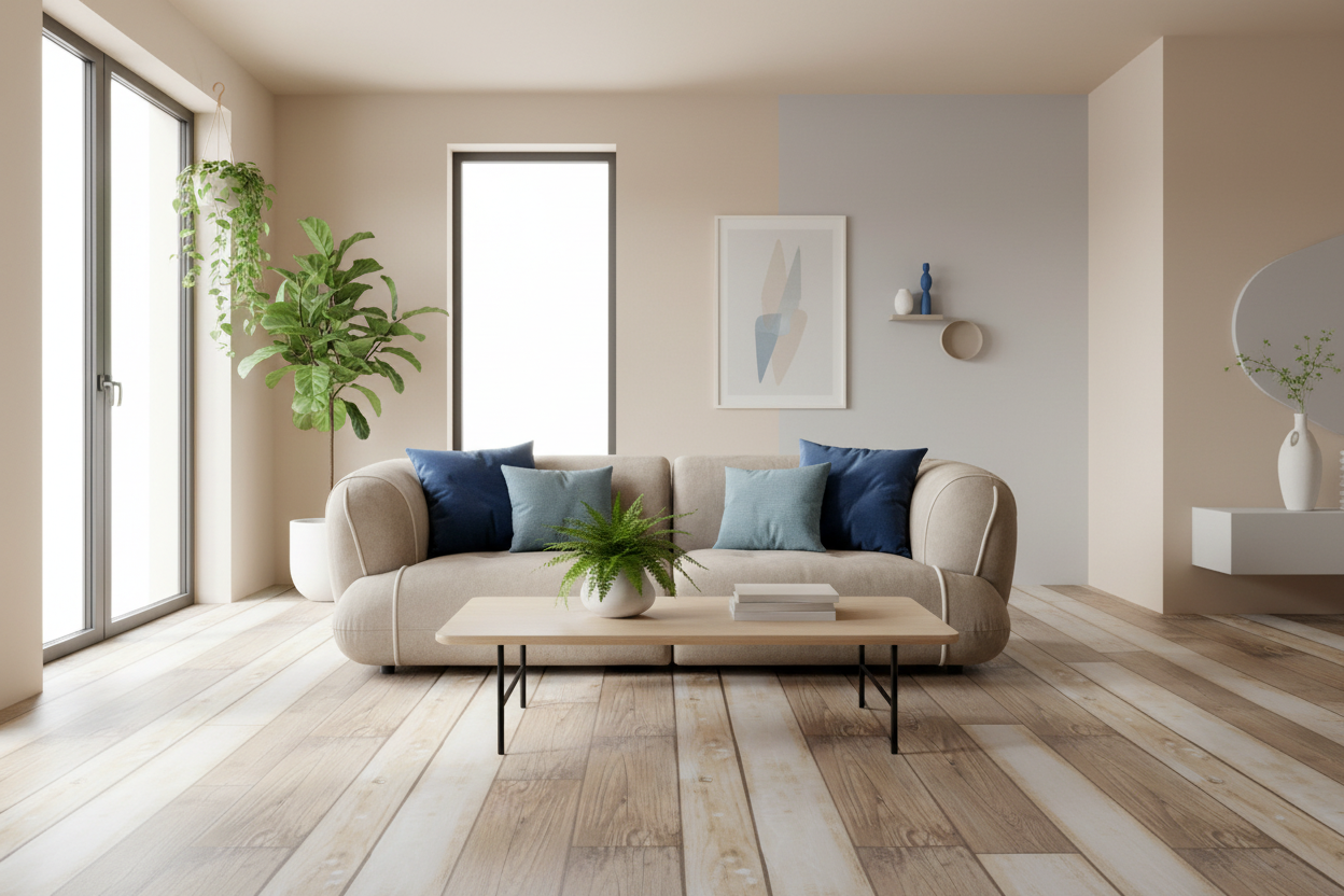 Montaje Piso PVC-13 con Sofá Augustine Vertihome