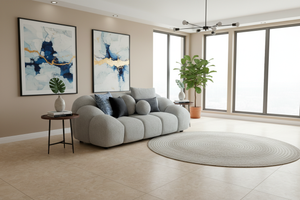 Montaje Piso PVC Stone-04 con Sofá Malak