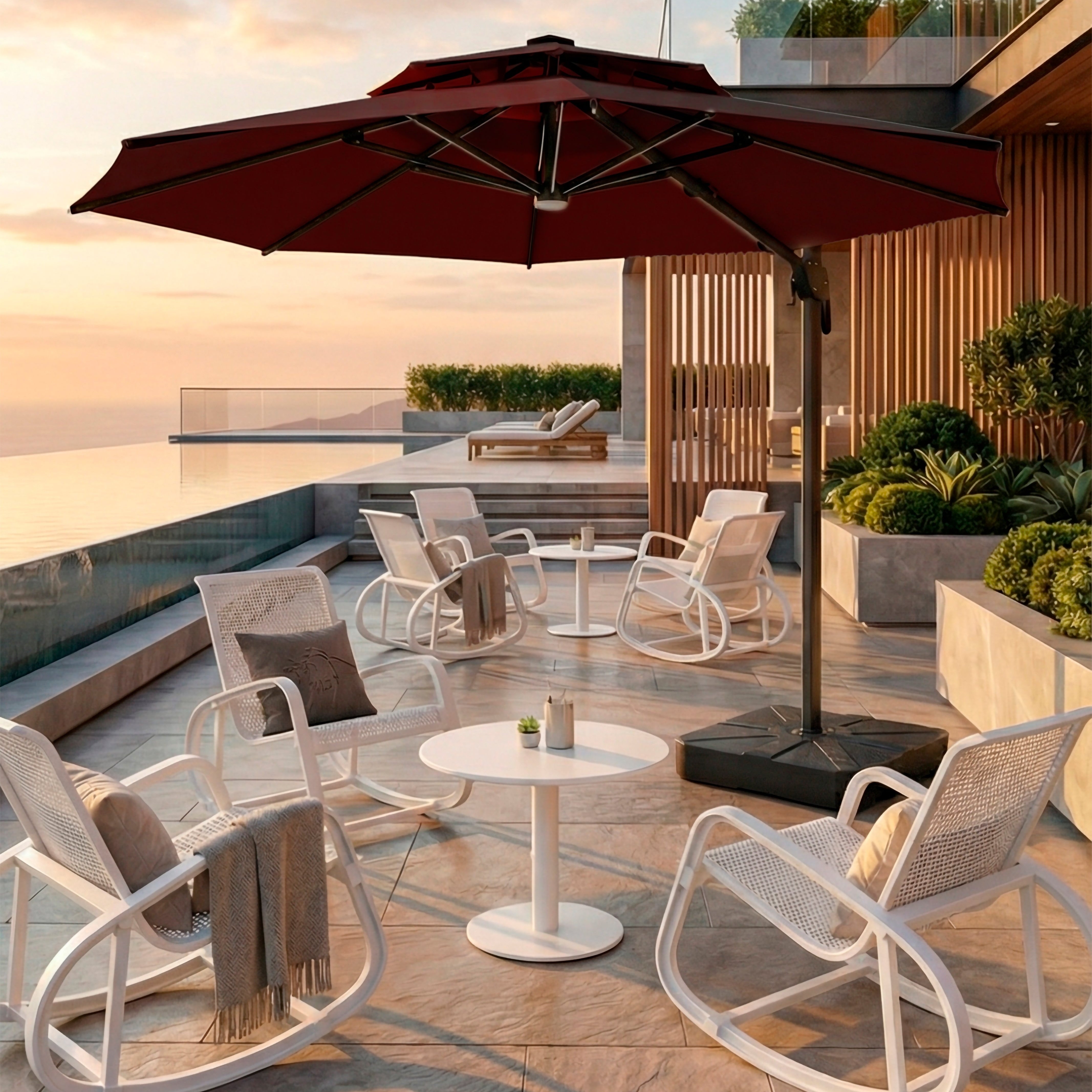 Parasol Led Regulable REDONDO