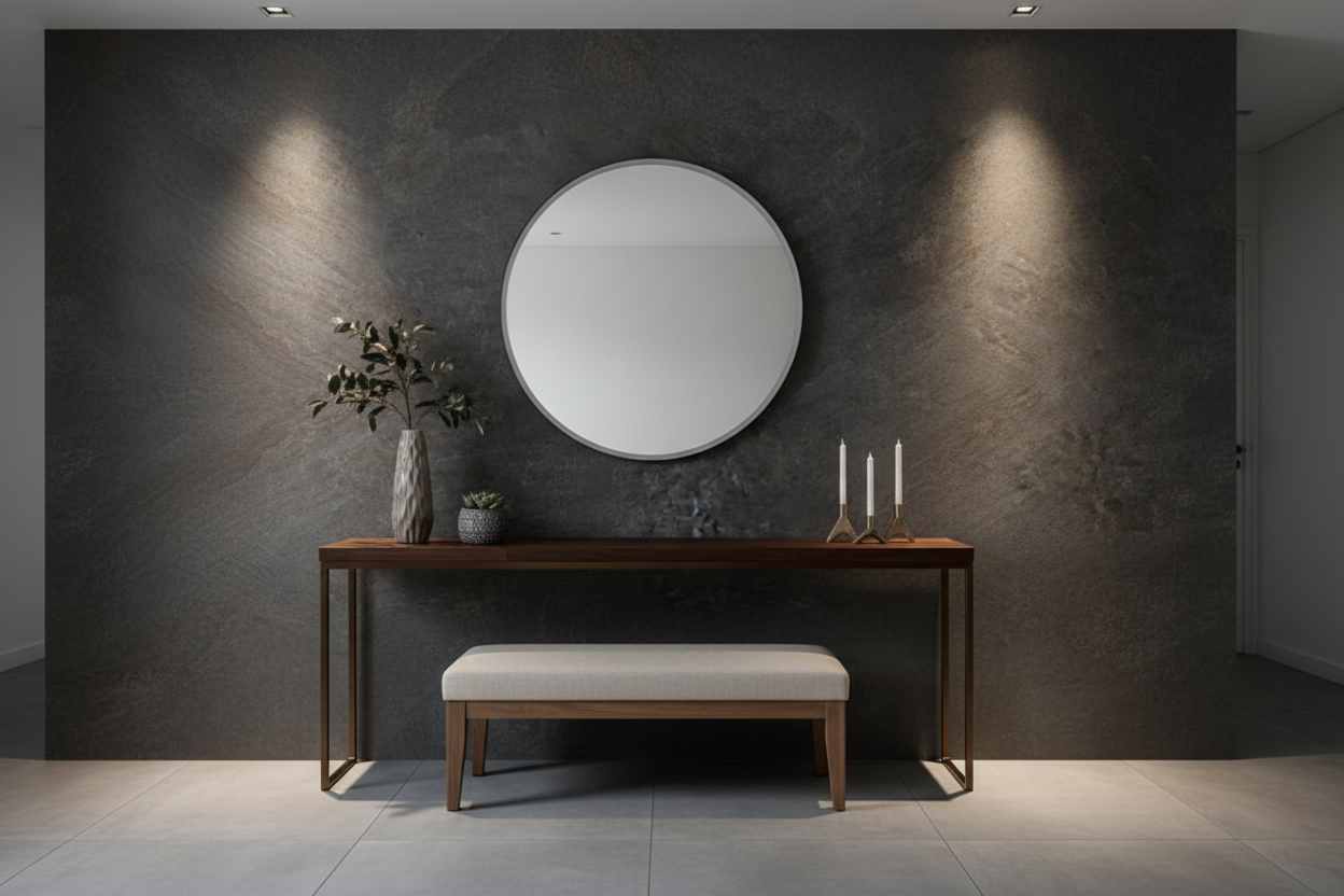 Render entrada con Pared Piedra 2901