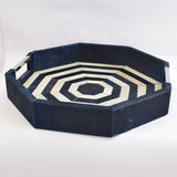 SALE - Bandeja Blue Leather Tray