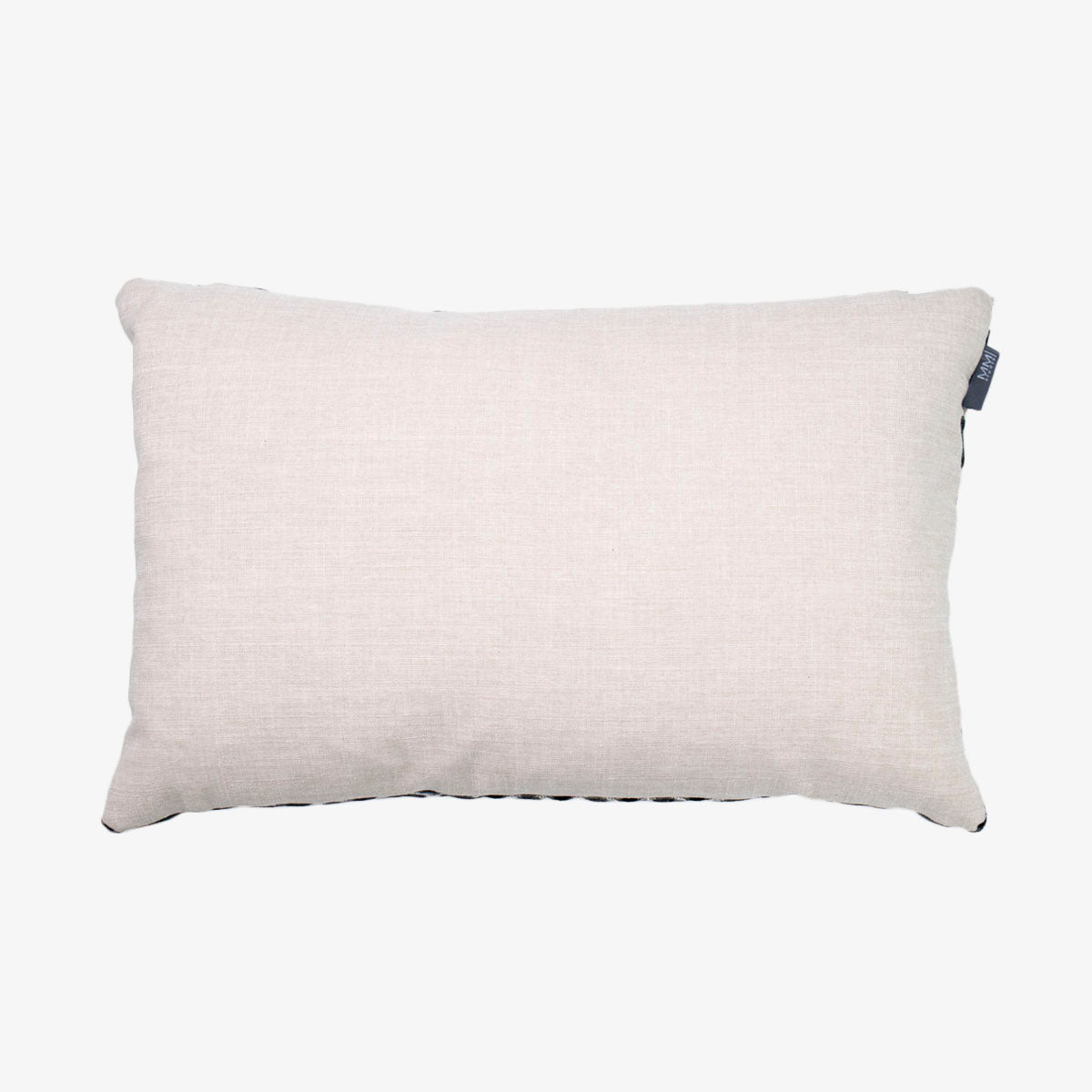 cojín rectangular negro con rombos blancos en algodón relleno de pluma vertihome