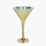 Copa decorativa Champagne dorada en vidrio con acabado brillante