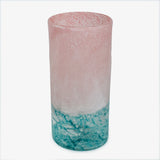Jarrón decorativo Abilene en porcelana color rosado y verde