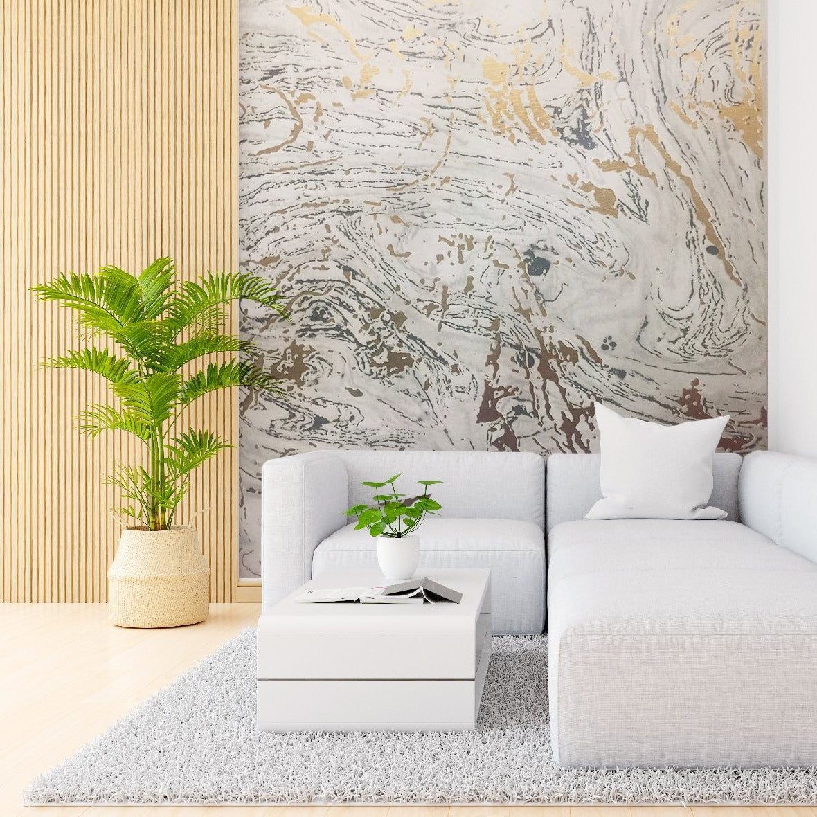 papel decorativo Murano para paredes con acabado marmolizado